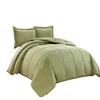 Tanya Linen 3 Piece Queen Comforter Set (King/Sage) with 2 Pillowcases - Down Alternative Comforters for Bed - Luxurious Solid Cotton 800Tc - Soft and Comfortable - 300GSM view 1