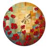Red Watercolor Flowers Round Coaster Set-Made of Recycled Rubber-Set of 4 view 2