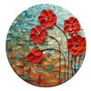 Red Watercolor Flowers Round Coaster Set-Made of Recycled Rubber-Set of 4 view 3