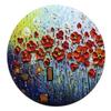 Red Watercolor Flowers Round Coaster Set-Made of Recycled Rubber-Set of 4 view 4