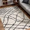 HomeRoots White Grey 100% Twisted Polyester 4 x 6 Gray and Black Modern Abstract Area Rug view 1
