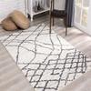 HomeRoots White Grey 100% Twisted Polyester 4 x 6 Gray and Black Modern Abstract Area Rug view 4