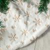 Atiming White Christmas Tree Skirt Plush 56 inch Large Snow Fur Christmas Tree Skirt Mat with Gold Sequin Snowflake Xmas Tree Skirt Base Cover for Christmas New Year Decorations (White-G, 145cm) view 2