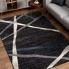 HomeRoots Grey 100% Twisted Polyester 7 x 9 Distressed Black and Gray Abstract Area Rug view 1