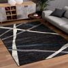 HomeRoots Grey 100% Twisted Polyester 7 x 9 Distressed Black and Gray Abstract Area Rug view 3