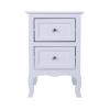 Henf Nightstand with 2 Storage Drawers, Wooden Night Stands for Bedrooms, Farmhouse Bedside Table Sofa Side Table for Bedroom Living Room (White) view 1