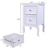 Henf Nightstand with 2 Storage Drawers, Wooden Night Stands for Bedrooms, Farmhouse Bedside Table Sofa Side Table for Bedroom Living Room (White) view 3