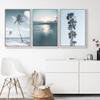 SIGNWIN Framed Wall Art Print Set Retro Film Grain Palm Tree Set Nature Wilderness Photography Modern Art Scenic Relax/Calm Multicolor Pastel for Living Room, Bedroom, Office - 16"x24"x3 White view 2