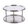 YARNOW Turntable Spice Rack Organizer for Cabinet 2 Tier Stainless Steel Spice Rack for Dining Table Kitchen Counters Cabinets Refrigerator, Silver, LG3MIP1AX7FG18WSL536169, 16x16x26.5cm view 1