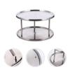 YARNOW Turntable Spice Rack Organizer for Cabinet 2 Tier Stainless Steel Spice Rack for Dining Table Kitchen Counters Cabinets Refrigerator, Silver, LG3MIP1AX7FG18WSL536169, 16x16x26.5cm view 4