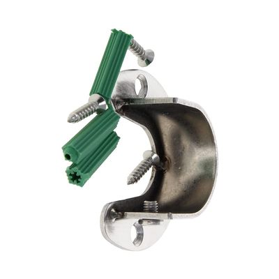 Yinpecly 6pcs Closet Rod Brackets, Stainless Steel Closet Rod Supports Closet Pole Sockets Flange Rod Holder, Fit for Pipe Diameter 32mm(1.26 Inches)