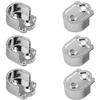 Yinpecly 14mm Height Zinc Alloy Closet Pole Sockets, Shower Curtain Flange Rod Holder Plating Finish for Closet Rod Shower Rod, Fit for Pipe Diameter 19mm(0.75 Inches), 6Pcs view 1