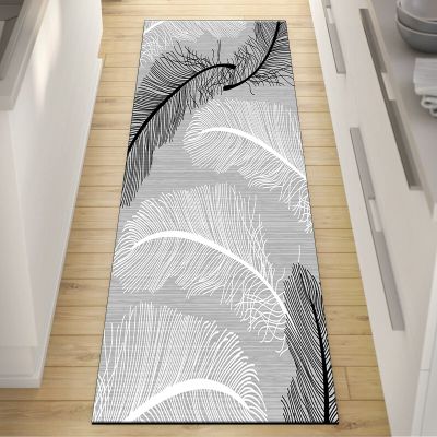 Stair Runner Carpet Non Slip 3'7"x7' Contemporary Long Hallway Rug for Bedroom