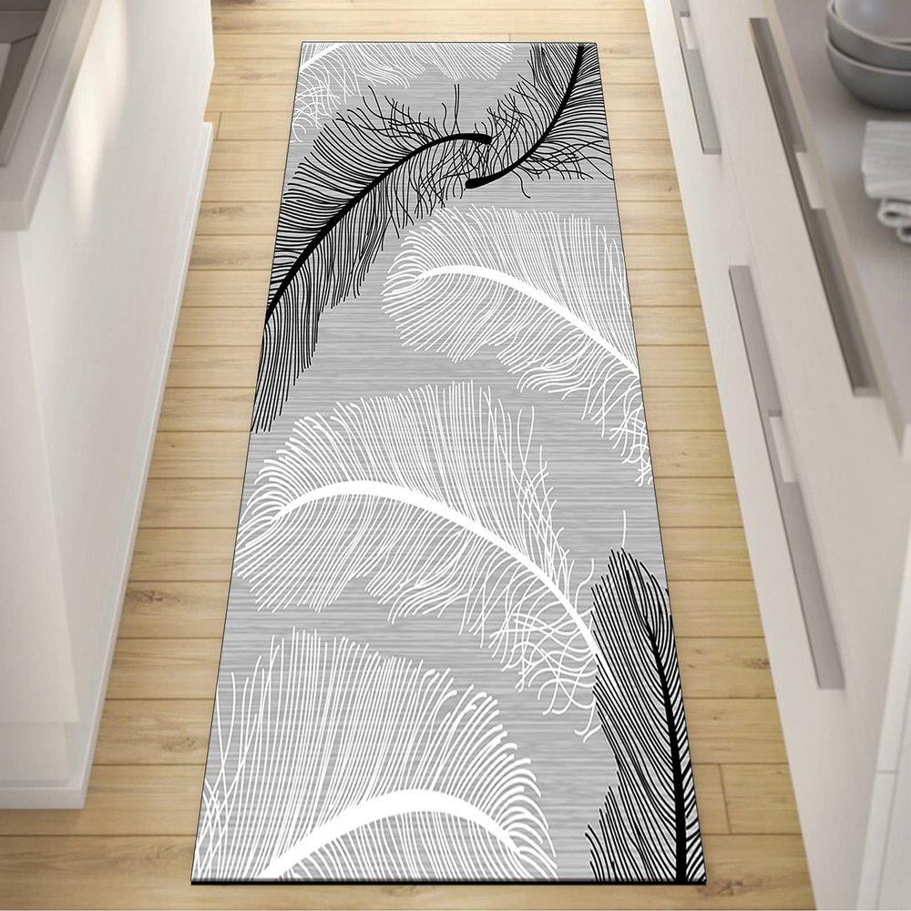 Stair Runner Carpet Non Slip 3'7"x7' Contemporary Long Hallway Rug for Bedroom