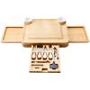 AIZYR Cheese Board Set - Wooden Charcuterie Board Serving Platter with 3 Hidden Slid-Out Drawer for Wedding, Birthday Gift view 1