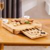 AIZYR Cheese Board Set - Wooden Charcuterie Board Serving Platter with 3 Hidden Slid-Out Drawer for Wedding, Birthday Gift view 2