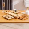 AIZYR Cheese Board Set - Wooden Charcuterie Board Serving Platter with 3 Hidden Slid-Out Drawer for Wedding, Birthday Gift view 3