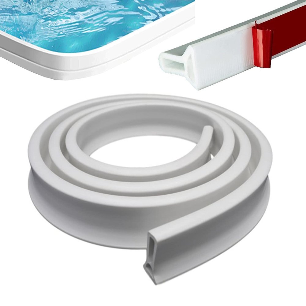 AWERQ Collapsible Shower Threshold Water Dam Water Flood Barrier Water Stopper for Shower Floor Water Retaining Strip Shower Barrier for Wet and Dry Separation