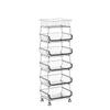 beey Kitchen Metal Storage Basket with Wheels Stackable Wire Utility Rolling Cart Vegetable Fruit Baskets Rack for Pantry,Potato,Onions,Beverages Storage(6 Tiers) view 4