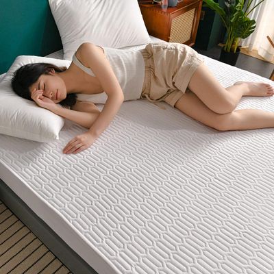 CFYCYHDZHT Queen Size Sheet Set Thick Quilted Cotton Non Slip Mattress Protection Cover, Bedroom Hotel Solid Color Single Double King Size Mattress top hat White 120200cm