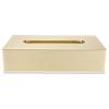 Tissue Box Cover, Rectangular Tissue Box Holder Stainless Steel Facial Tissues Boxes 10.2x5.1x2.8in Gold Tissues Box for Kitchen Bathroom Living Room view 1