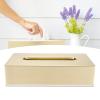 Tissue Box Cover, Rectangular Tissue Box Holder Stainless Steel Facial Tissues Boxes 10.2x5.1x2.8in Gold Tissues Box for Kitchen Bathroom Living Room view 3