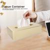 Tissue Box Cover, Rectangular Tissue Box Holder Stainless Steel Facial Tissues Boxes 10.2x5.1x2.8in Gold Tissues Box for Kitchen Bathroom Living Room view 4