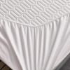 CFYCYHDZHT Hotel Sheets Thick Quilted Cotton Non Slip Mattress Protection Cover, Bedroom Hotel Solid Color Single Double King Size Mattress top hat White 150200cm view 3