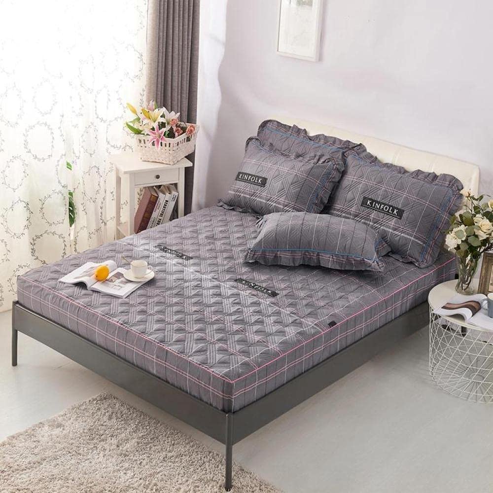CFYCYHDZHT Bed Cover Room Boys and Girls Bedroom Thick Quilted Printed Fitted Sheets, Adult Room Single Double King Size Mattress Protector Square 1 150cmx200cm