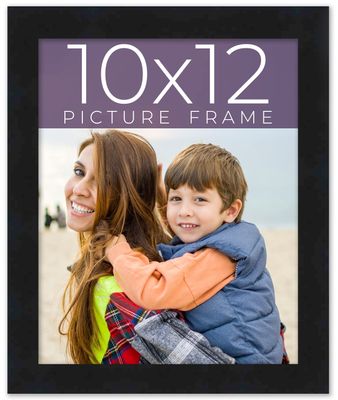 10x12 Frame Black Real Wood Picture Frame Width 0.75 Inches | Interior Frame Depth 0.5 Inches | Black Mid Century Photo Frame Complete with UV Acrylic, Foam Board Backing & Hanging Hardware