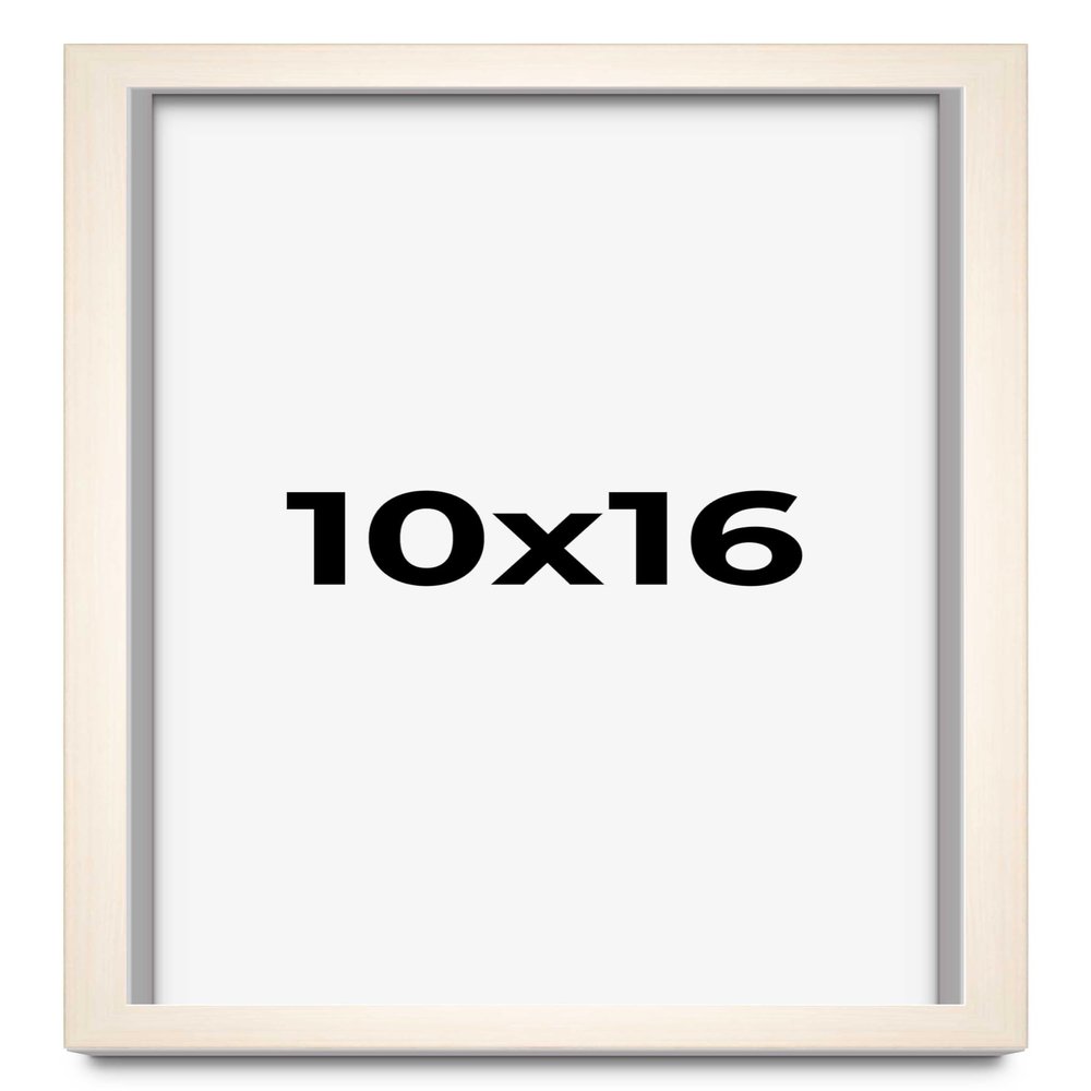 10x16 Frame White Wheat Solid Wood Picture Frame | Moulding Width 0.75 Inches | Interior Depth 0.5 Inches | Light Wood Traditional Photo Frame Complete with UV Acrylic, Foam Backing & Hanging Hardware