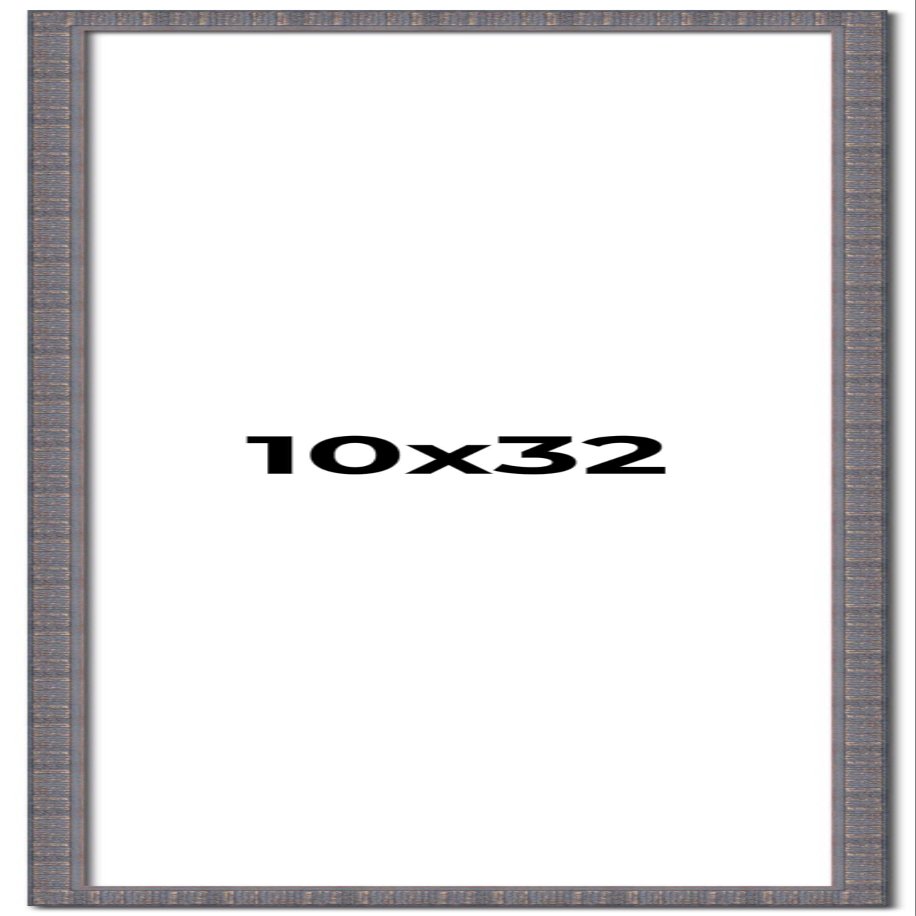 10x32 Frame Blue Kingsley Pewter Solid Wood Picture Frame Width 0.75 Inches |Interior Depth 0.5 Inches | Kingsley Pewter Frame with UV Acrylic, Foam Board Backing & Hanging Hardware