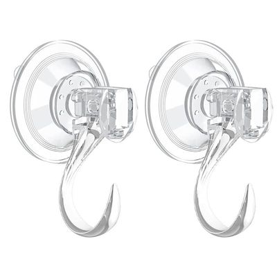 2 pack Suction Cup Wreath Hanger Large Clear Vacuum Heavy-Duty Reusable Wreath Hooksuse for Windows Tiles Glass Smooth Doors Mirrors to Hang Bags Coats Umbrellas kitchenware and Christmas Wreaths