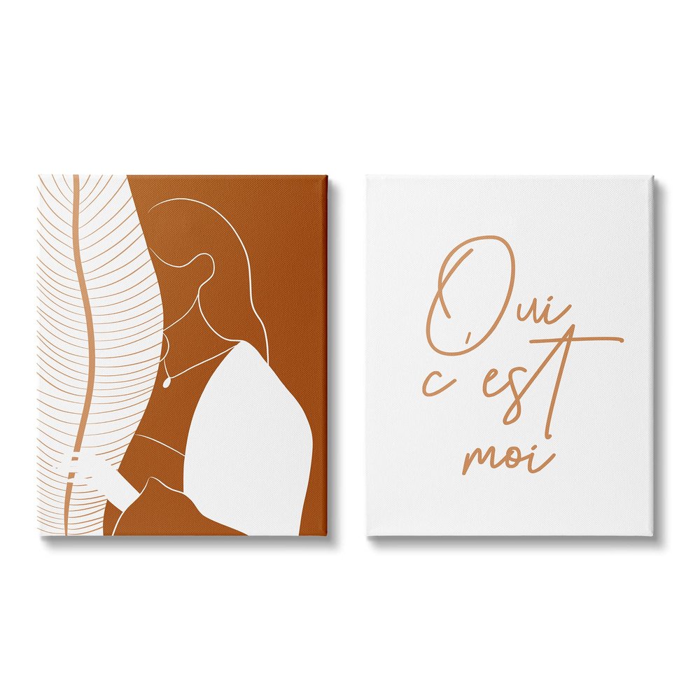 Stupell Industries Oui C'est Moi French Phrase Woman Behind Palms