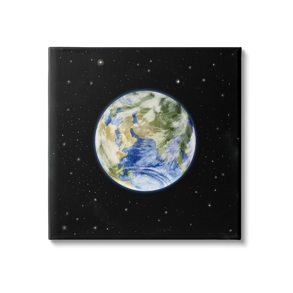 Stupell Industries Planet Earth Surrounded by Stars Outer Space Sky