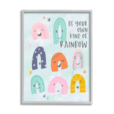 Stupell Industries Be Your Own Rainbow Phrase Playful Kid's Illustration