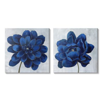 Stupell Industries Bold Royal Blue Florals Blooming Chic Petal Flower
