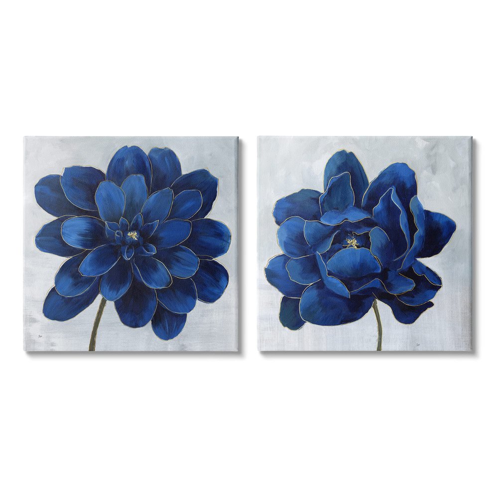Stupell Industries Bold Royal Blue Florals Blooming Chic Petal Flower