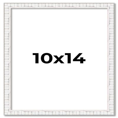 10x14 Frame White Distressed Solid Wood Picture Frame Width 0.75 Inches | Interior Frame Depth 0.5 Inches | White Distressed Photo Frame Complete with UV Acrylic, Foam Board Backing & Hanging Hardware