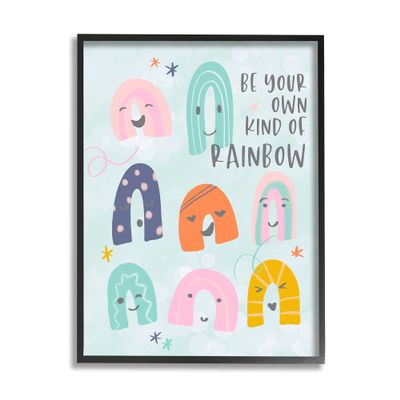Stupell Industries Be Your Own Rainbow Phrase Playful Kid's Illustration