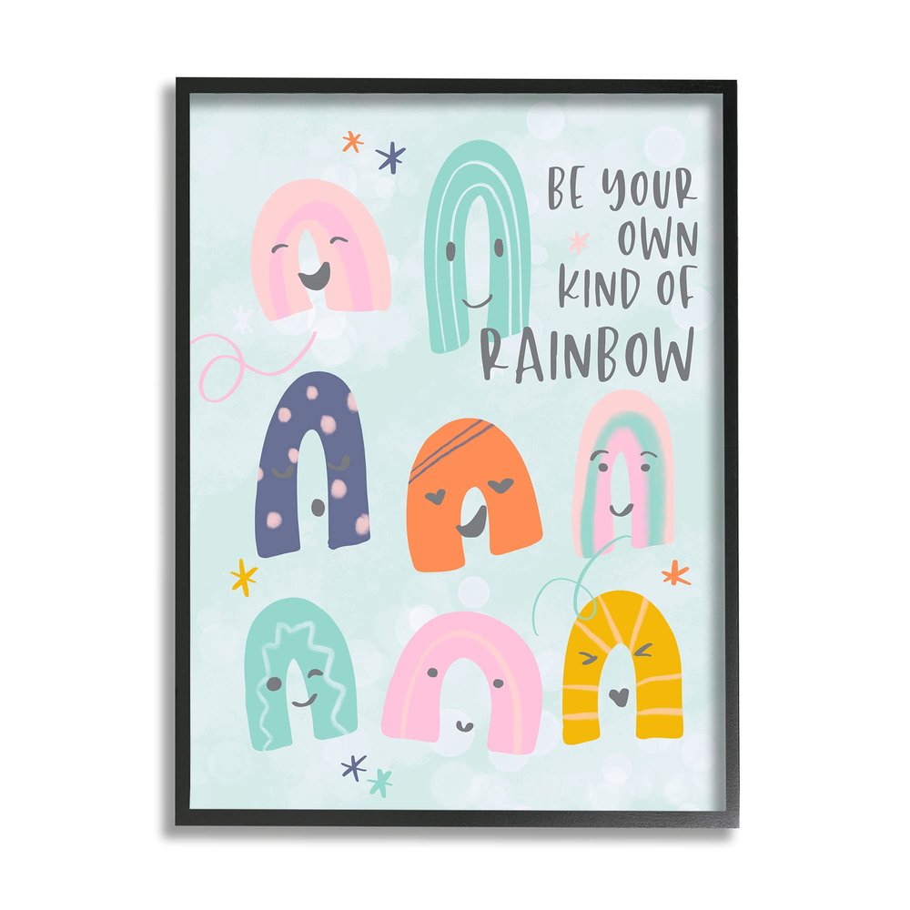 Stupell Industries Be Your Own Rainbow Phrase Playful Kid's Illustration