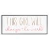 Stupell Industries This Girl Will Change The World Motivational Phrase, Designed by Sd Graphics Studio Black Framed Wall Art, 30 x 13, Multi view 1