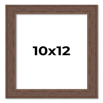 10x12 Frame Brown Farmhouse Solid Wood Picture Frame Width 1.5 Inches | Interior Frame Depth 0.5 Inches | Rustic Barnwood Brown Distressed Frame with UV Acrylic, Foam Board Backing & Hanging Hardware