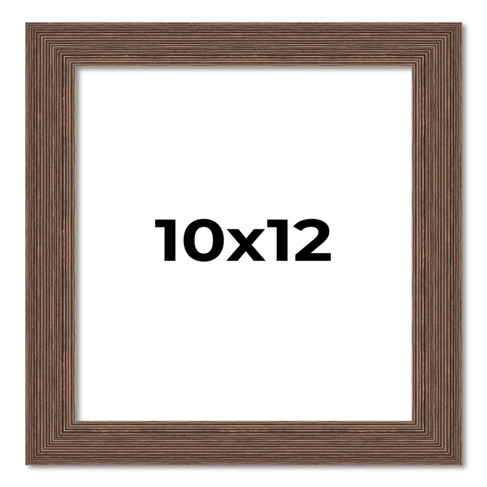 10x12 Frame Brown Farmhouse Solid Wood Picture Frame Width 1.5 Inches | Interior Frame Depth 0.5 Inches | Rustic Barnwood Brown Distressed Frame with UV Acrylic, Foam Board Backing & Hanging Hardware