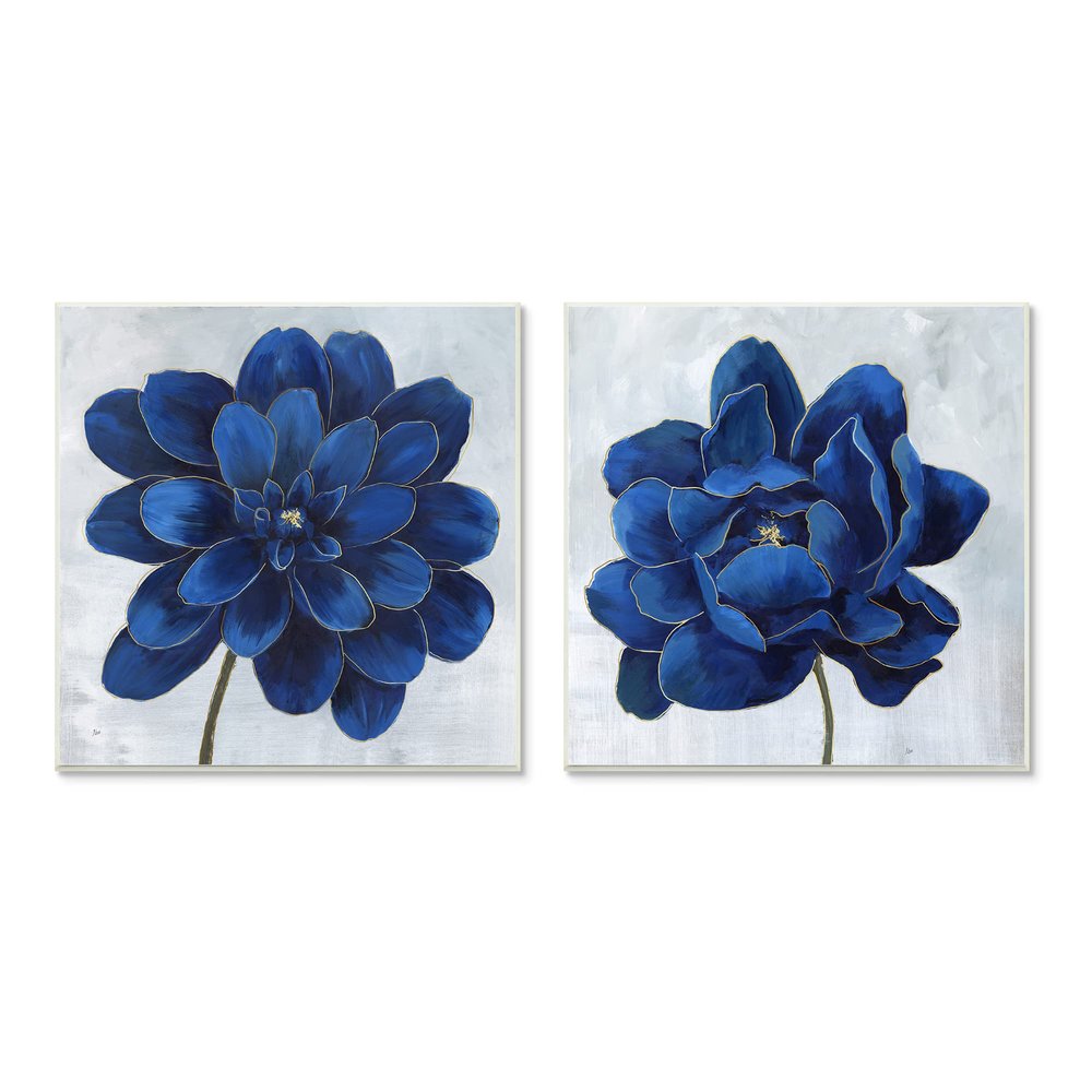 Stupell Industries Bold Royal Blue Florals Blooming Chic Petal Flower