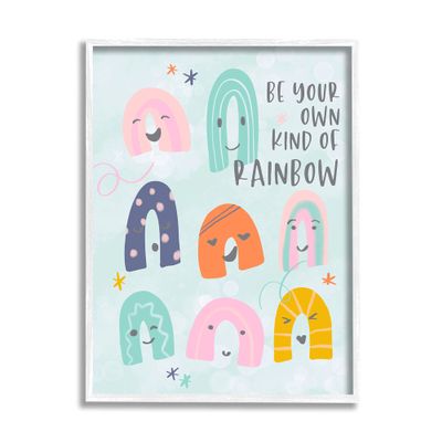Stupell Industries Be Your Own Rainbow Phrase Playful Kid's Illustration