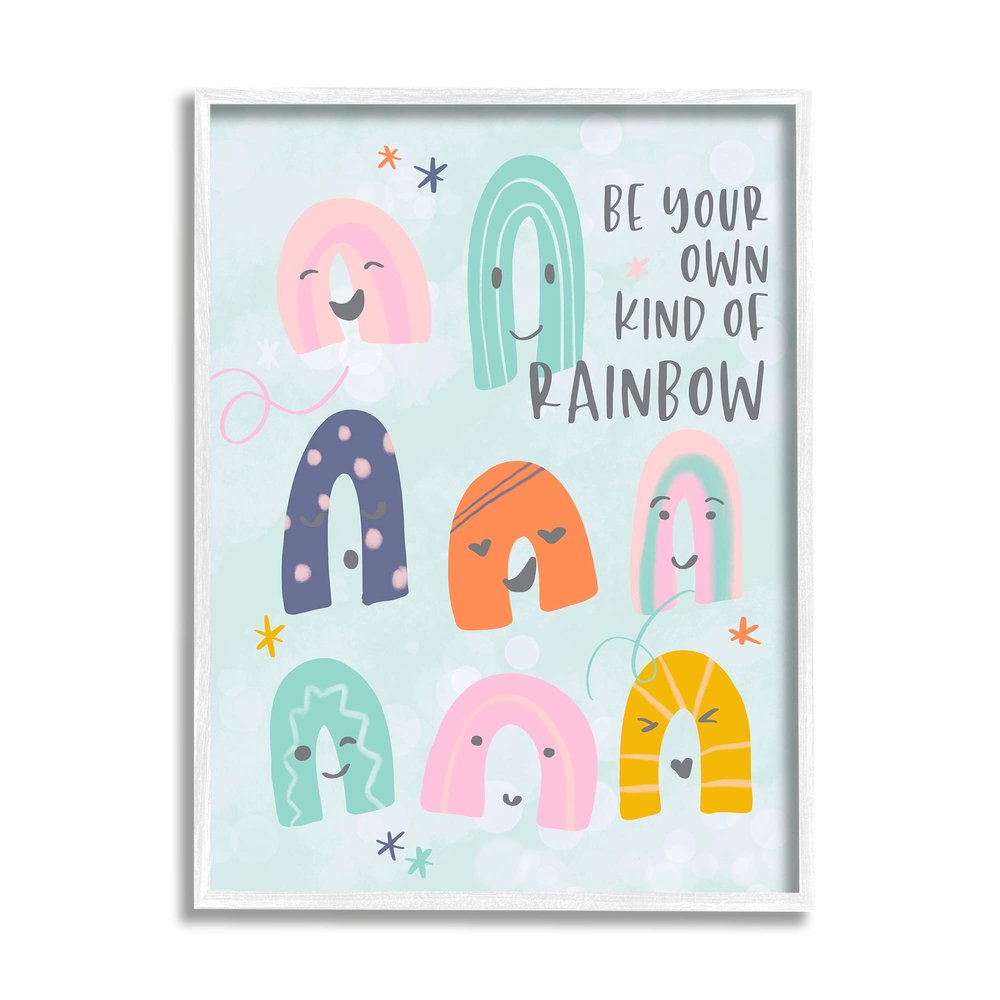 Stupell Industries Be Your Own Rainbow Phrase Playful Kid's Illustration