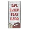 Stupell Industries Eat Sleep Play Hard Sports List Baseball Football, Designed by Andi Metz Gray Framed Wall Art, 13 x 30, Red view 1