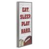 Stupell Industries Eat Sleep Play Hard Sports List Baseball Football, Designed by Andi Metz Gray Framed Wall Art, 13 x 30, Red view 3
