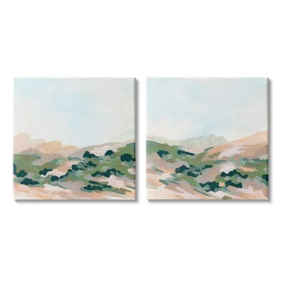 Stupell Industries Abstract Mountain Forest Clear Sky Beige Green